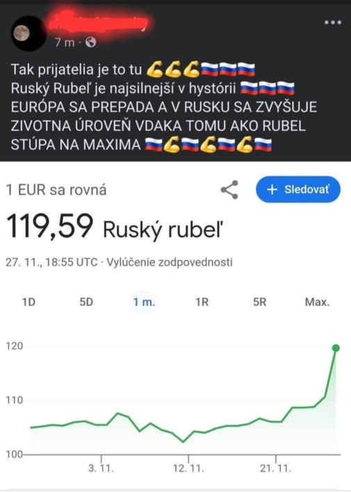 VŠŽ: rubeľ posiľňuje !